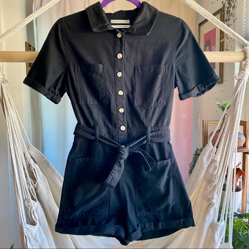 URBAN OUTFITTERS | Coverall Romper 100% Cotton | Black | S | Worn Once